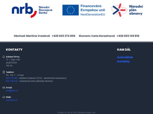 firma teoz, s.r.o. se zabývá kovovýrobou a stavební konstrukcí.