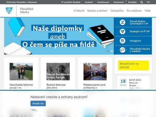 hlavní webové stránky filozofické fakulty univerzity palackého v olomouci