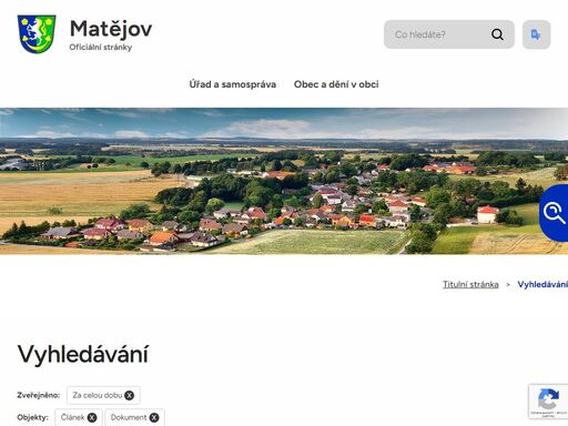 obec matějov - oficiální stránky obce matějov.