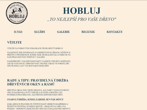 truhlářství hobluj – zakázková výroba, renovace a montáže. kvalitní řemeslo, osobní přístup a spolehlivost.