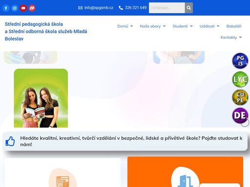 spgš a sošs mladá boleslav, předškolní a mimoškolní pedagogika, informační služby, mediální tvorba, cestovní ruch, aranžér, designér, cukrář, pekař