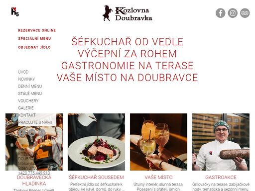 plzeňská restaurace. tankové pivo na doubravce. šéfkuchař v sousedství. polední i stálé menu. široká nabídka jídel. slunečná terasa. útulný interiér. kozlovna doubravka plzeň