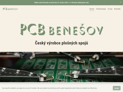 pcb benešov je výrobce plošných spojů se sídlem v benešově u prahy. výrobní 
program, objednání vzorků i sériové výroby plošných spojů, jednostranné, 
dvouvrstvé prokovený a vícevrstvý plošný spoje, flexibilní a flex-rigid 
technologie, osazovací šablony pro smd montáž. vyrábíme v benešově. jsme 
vaším místním partnerem v evropě. wir sind ihr leiterplatten-hersteller in 
tschechien.