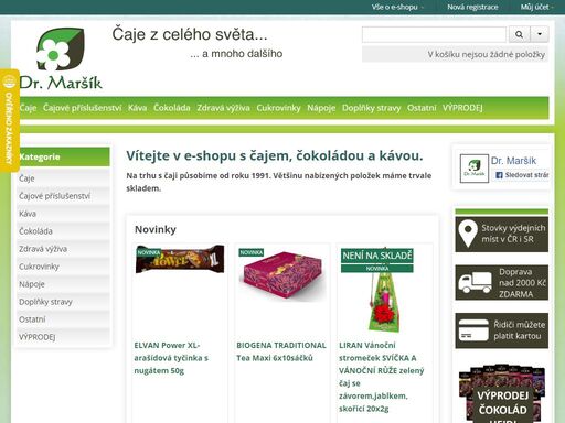 čaje z celého světa za cenu, která vám vyrazí dech! dále nabízíme čokolády, cukrovinky, kávu, umělá sladidla a zavařovací prostředky.