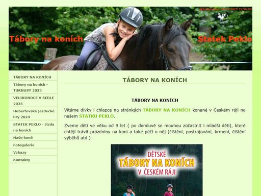 tábory na koních - letní tábory na koních pro děti v českém ráji, jezdecký výcvik, ubytování