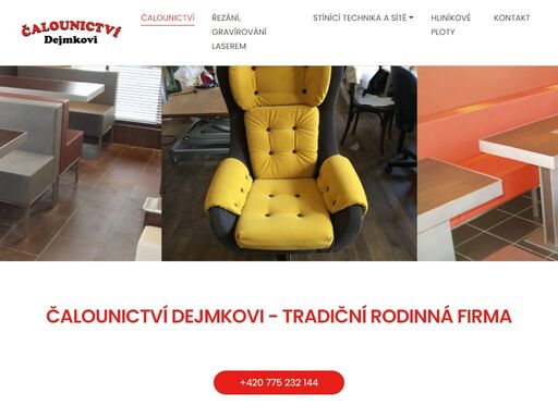 čalounictví dejmkovi nabízí kompletní čalounění zakázkových interiérů stejně jako renovace čalounění nábytku.