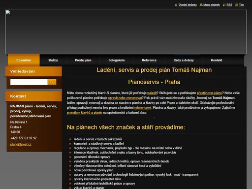 více než 30 let zkušeností v oboru ladění pian, koncertní servi klavírů, i ladění a servis v bytech zákazníků. dílenské geneřální  opravy pian, prodej prodej klavírů a pianin. servisní zástupce firmy petrof