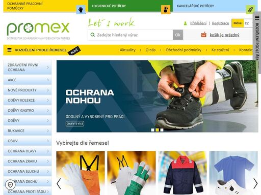 promex ochranné pracovní pomůcky, hygienické, domácí a kancelářské potřeby pro firmy, instituce, kanceláře. výhodné množstevní i velkoobchodní slevy.