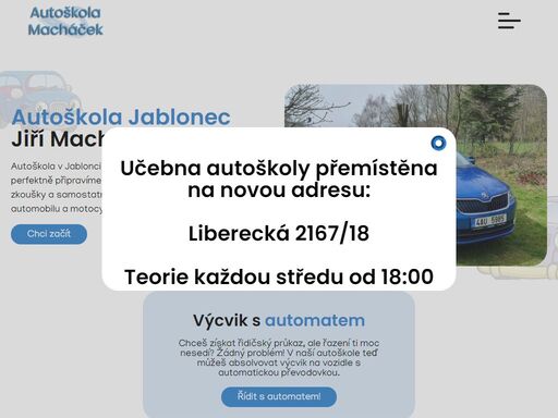 autoškola v jablonci nad nisou s 20letou praxí, vlastním vozovým parkem a poctivou výukou. připravíme vás bezpečně na skutečný provoz.