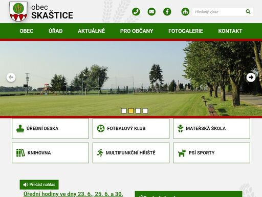 oficiální stránky obce skaštice