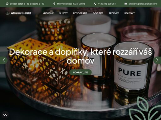 květinářství protea dobříš s třicetiletou tradicí. nabízíme originální kytice, sezónní dekorace, pokojové rostliny a stylové doplňky s láskou.