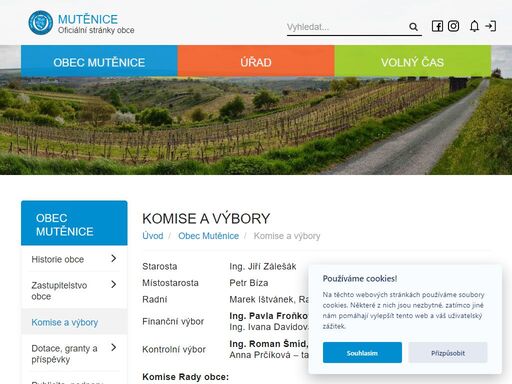 oficiální web obce mutěnice