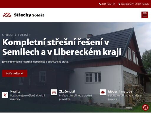 specializujeme se na pokrývačské, klempířské a tesařské práce. kvalitní střechy na klíč v libereckém kraji. kontaktujte nás pro nezávaznou nabídku!