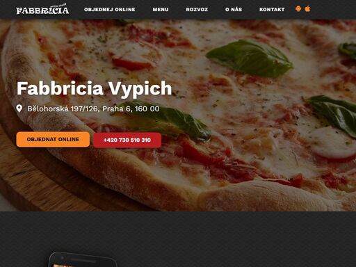 fabbricia zajišťuje rozvoz pizzy. rozvoz jídla si můžete objednat dvěma způsoby, jednoduše online a nebo po telefonu.