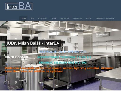 firma interba byla založena r. 1991 a již od počátku svého vzniku se zabývá dovozem zařízení pro gastronomické provozy, vyráběných zejména italskými firmami.