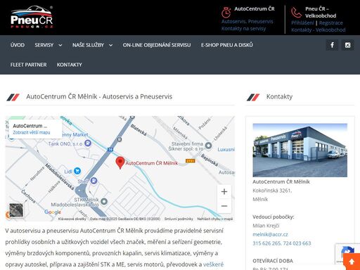 autoservis a pneuservis autocentrum čr mělník - pravidelné servisní prohlídky osobních a užitkových vozidel všech značek, měření a seřízení geometrie, stk a další servisní úkony. pneumatiky od moto, osobních, dodávkových, nákladních, až po zemědělské a staveništní. autoservis a pneuservis mělník.