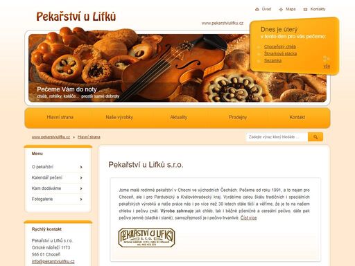 hlavní strana - pekařství u lifků choceň