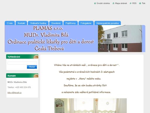 mudr. vladimíra bílá, praktický lékař pro děti a dorost ordinace česká třebová, ordinace třebovice, péče o děti od narození do 19 let věku, homeopatická poradna, crp, strep a  test, diacom, povinné očkování, doporučené očkování........