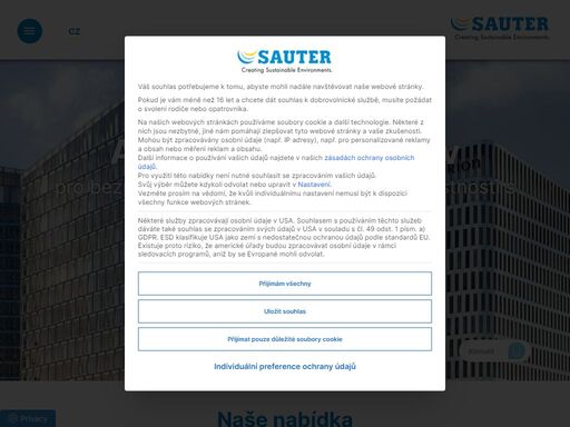 sauter patří mezi přední poskytovatele řešení v oblasti automatizace budov / místností, energetického a facility managementu.