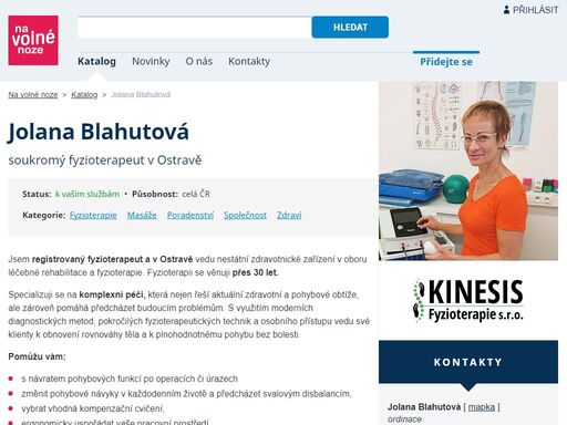 soukromý fyzioterapeut v ostravě — komplexní péče, která nejen řeší aktuální zdravotní a pohybové obtíže, ale zároveň pomáhá předcházet budoucím problémům. využití moderních diagnostických metod a pokročilých fyzioterapeutických technik. vzdělání a 30+ let praxe.