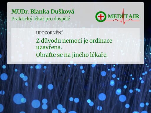 meditair s.r.o. - ordinace praktického lékaře pro dospělé - mudr. blanka dušková