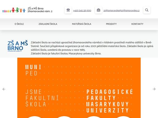 oficiální stránky základní školy a mateřské školy brno, jihomoravské náměstí 2, příspěvková organizace