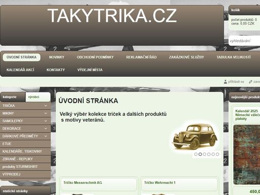 trička s vojenskými military potisky. motivy veterán automobily a motorky.