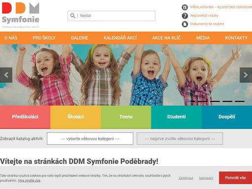 ddm symfonie poděbrady, dům dětí a mládeže symfonie poděbrady, zájmové vzdělávání v regionu poděbrady a okolí, kroužky, akce, soutěže, výukové programy, kurzy, výtvarné dílny, tábory, lezecká stěna