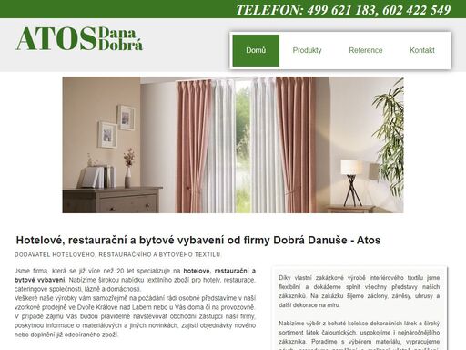hledáte firmu, která zajišťuje restaurační a hotelové vybavení či firmu, která vyrábí interiérový textil? obraťte se na firmu atos z dvora králové nad labem.