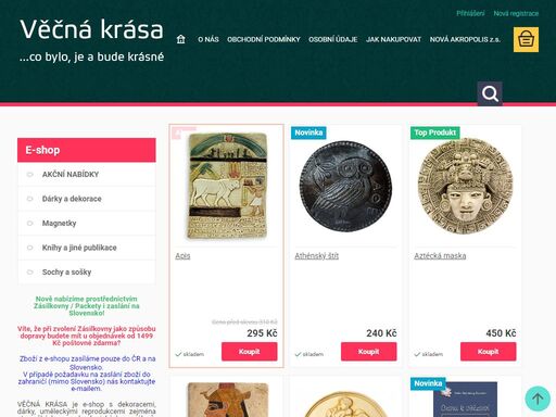 dárkové předměty - dekorace - knihy - dekorace na zeď - antik bytové dekorace – nevšední a nadčasové dárky – plastiky – reliéfy – sošky – busty - reprodukce známých archeologických nálezů – věčná krása – co bylo, je a bude krásné… - ateliér minerva