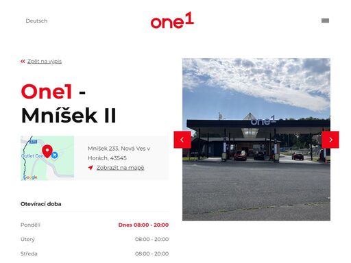 síť 33 čerpacích stanic one1 na česko-německých hranicích v západních a severních čechách.