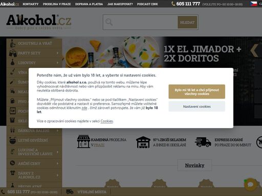 prodej alkoholu z celého světa. doručení po praze do 90 minut, celá čr do druhého dne.