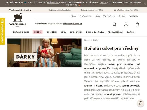 ovečkárna.cz - e-shop pro celou rodinu s kvalitními výrobky z ovčí vlny a dalších přírodních materiálů.