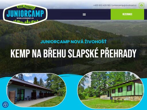 areál juniorcampu a caravan clubu se nachází v jedné z nejkrásnějších lokalit na pravém břehu slapské přehrady, přibližně 60 km od prahy.
