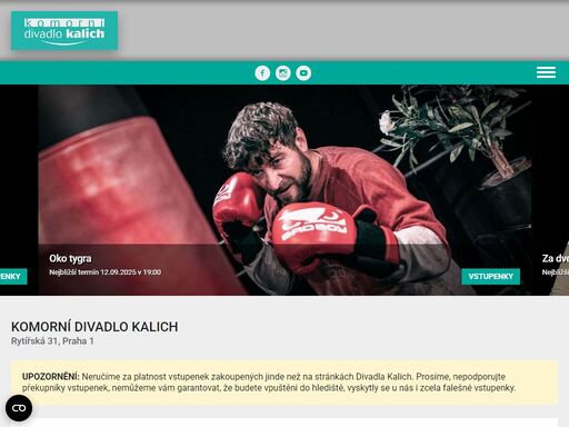 aktuální program představení pražského komorního divadla kalich (dříve divadlo v rytířské). rezervace vstupenek online, telefonicky nebo prostřednictvím emailu.