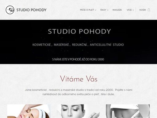 jsme kosmetické , redukční a masérské studio s tradicí od roku 2000. pojďte s námi nahlédnout do odborného světa péče o pleť , těla i duše.