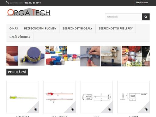 orgatech spol. s r.o. - bezpečnostní plomby, obaly, přelepky a jiné bezpečnostní produkty.