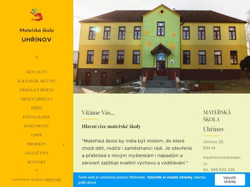 mateřská škola by měla být místem, do které chodí děti, rodiče i zaměstnanci rádi. je otevřená a přátelská k novým myšlenkám i nápadům a zároveň zajišťuje kvalitní výchovu a vzdělávání.