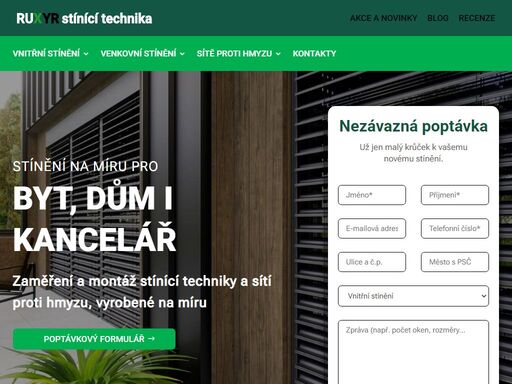 specializujeme se na žaluzie, rolety a sítě proti hmyzu. nabízíme individuální řešení, profesionální montáž a rychlé dodání po celé čr. prozkoumejte naše nabídky a zlepšete pohodlí vašeho domova!