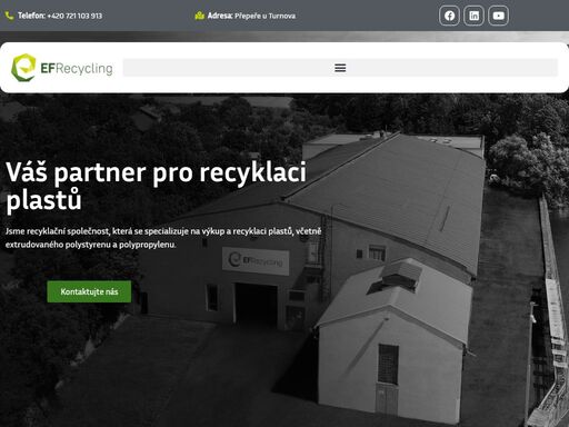 ef recycling s.r.o. je česká společnost zabývající se výkupem, recyklací plastových odpadů a regranulací plastů.