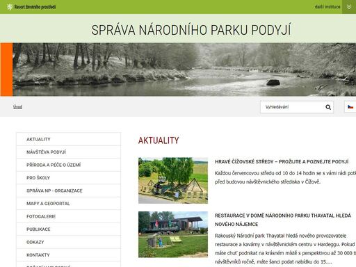 oficiální prezentace správy národního parku podyjí