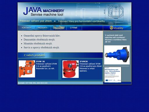 firma java machinery spol.s r.o. provăˇdă­ generăˇlnă­ opravy a servis obrăˇbä›că­ch strojĺż a fră©zovacă­ch hlav. 