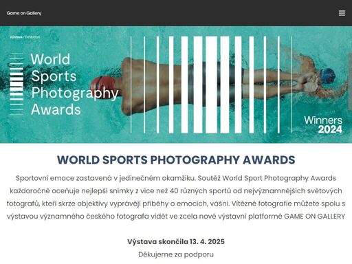 nejlepší sportovní fotografie světa poprvé v praze! navštivte výstavu oceněných snímků world sports photography awards nedaleko centra města. nenechte si ujít!