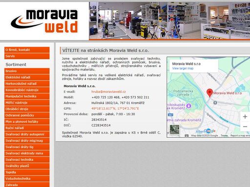 jsme společnost zabývající se prodejem svařovací techniky, ručního a elektrického nářadí, ochranných pomůcek, brusiva, vzduchotechniky , měřících přístrojů, strojírenského vybavení a spojovacího materiálu.