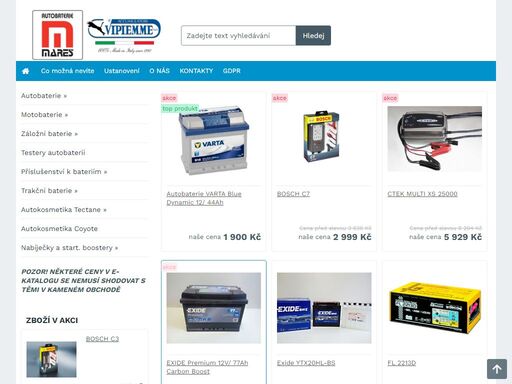 autobaterie varta  + vipiemme, příslušenství, autokosmetika
