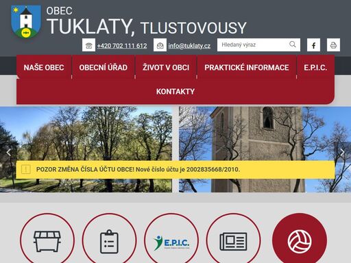 oficiální stránky obce tuklaty