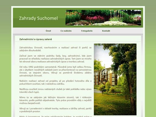 nabízím zahradnické práce, zakládání zahrad a parků, údržbu zeleně.