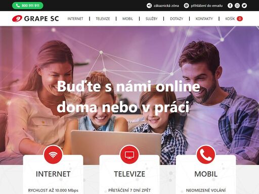 grape sc, a.s. - internet, televize, volání či lte - žatec, podbořany, louny, postoloprty, chomutov, jirkov a přilehlé okolní obce