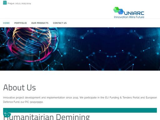 uniarc s.r.o., humanitarian demining ukraine, innovative project development and implementation, eu programmes and eudamed registered