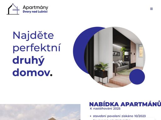 nabídka apartmánů k nastěhování 2025stavební povolení získáno 10/2023soukromá předzahrádkaspolečná prostorná zahradarelaxační zóna se saunouklimatizacepodlahové vytápěníparkovací stánínabíječka pro elektromobilmoderní zabezpečená kolárna harmonogram stavbystavební povolení: 26.9.2023zahájení realizace přístavby: 10/2023zimní přestávka: 11/2023 - 4/2024dokončení přístavby 1.np: 7/2024eg.d přemístí kabely nn do země: 1/2025dokončení nové tlakové kanalizace: jaro 2025realizace nové střechy: jaro 2025kompletní dokončení stavby: léto 2025 !!! poslední volný apartmán